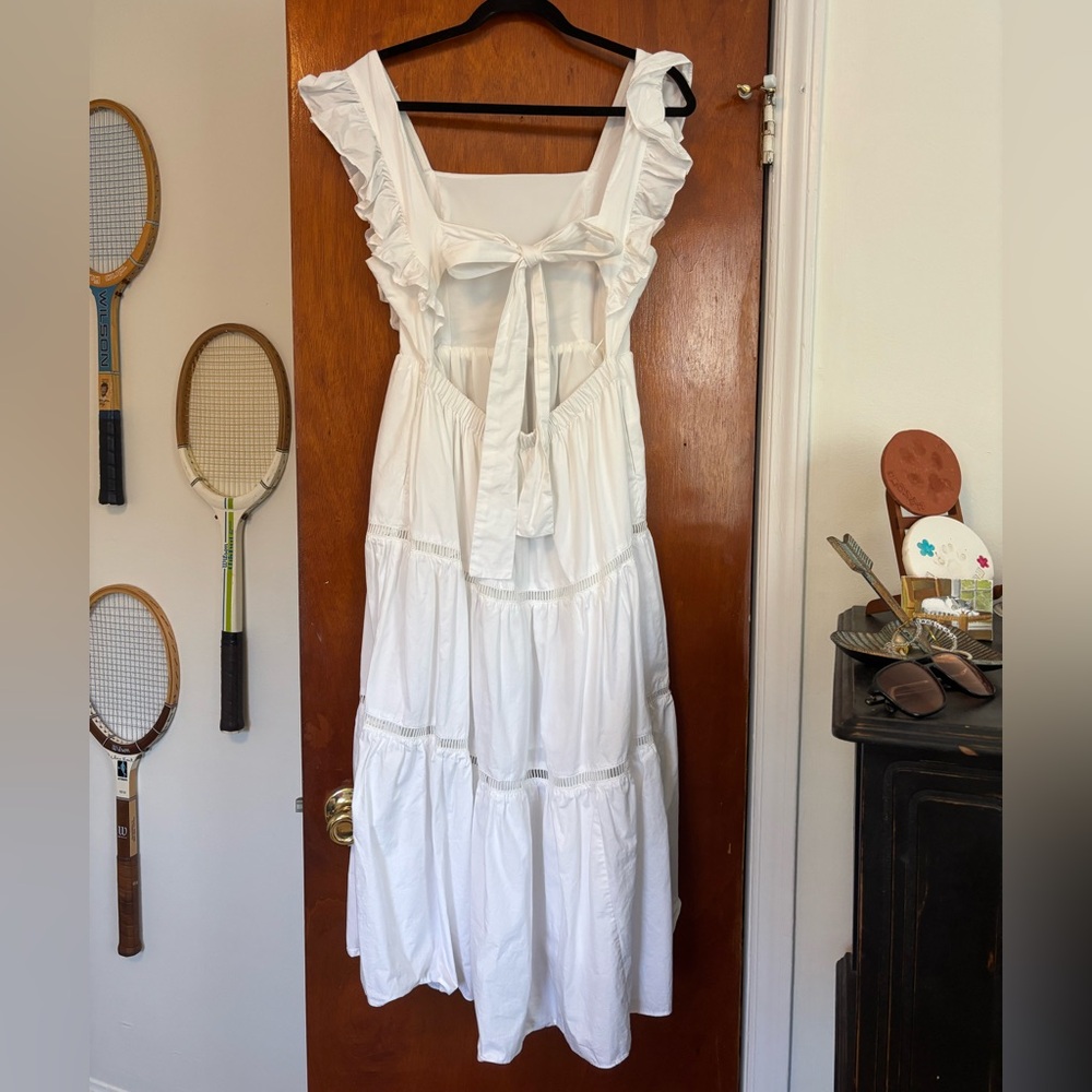 MABLE White Ruffle Midi Dress - Picture 3 of 4